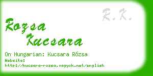 rozsa kucsara business card