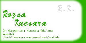 rozsa kucsara business card